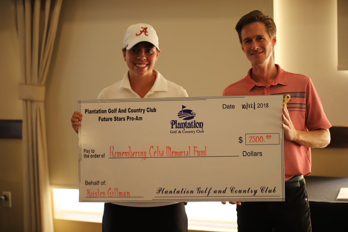 EpsonTour's tweet photo. The Future Stars Pro-Am event ahead of the @LPGA Qualifying Tournament #SecondStage raised $2,500 today for the Remembering Celia Memorial Fund. Contributions will continue through next Thurdsay #QSchool #StageII #forCelia #Road2LPGA https://t.co/Uztk19Pduu