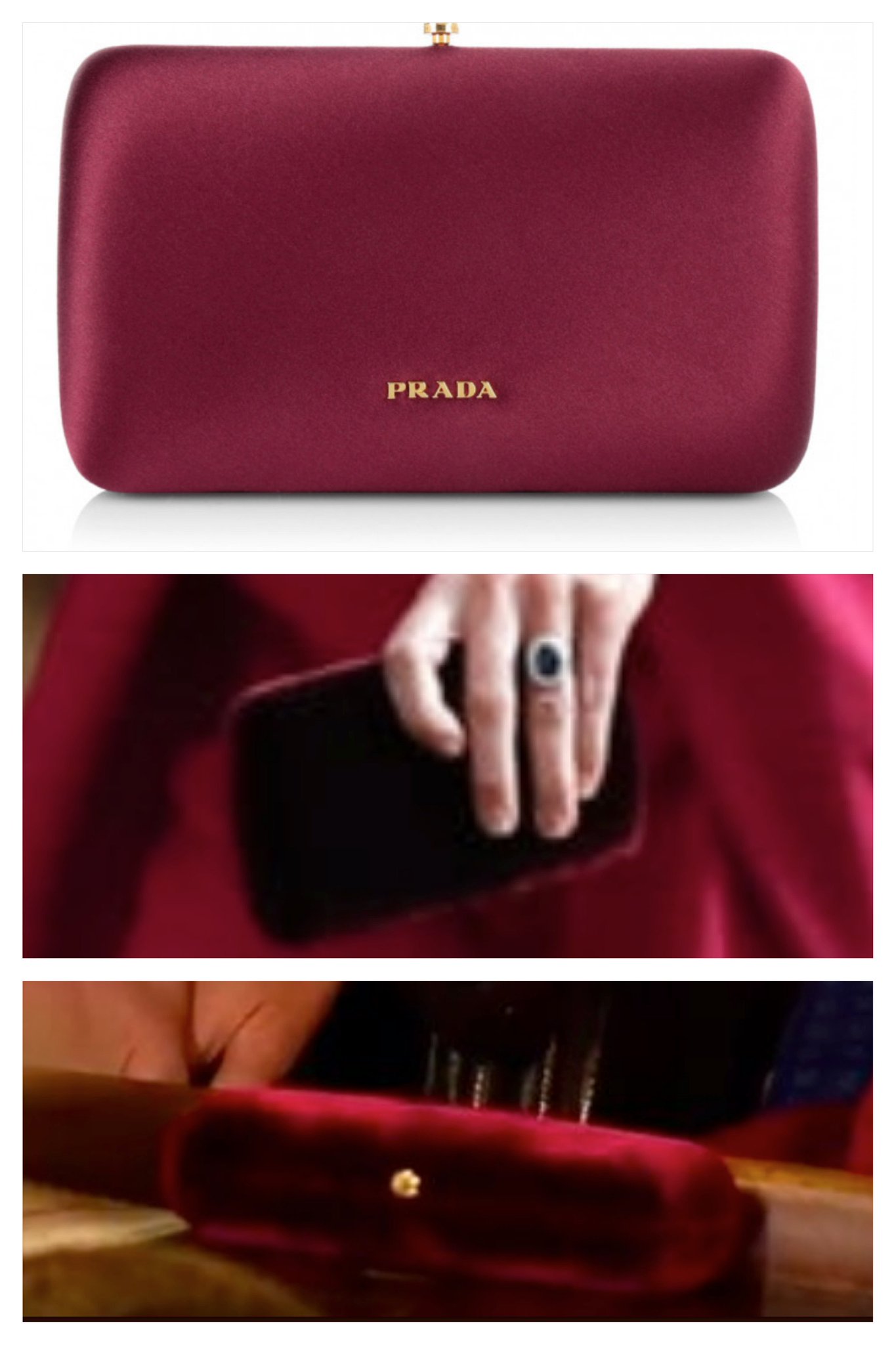 Prada top raso clutch