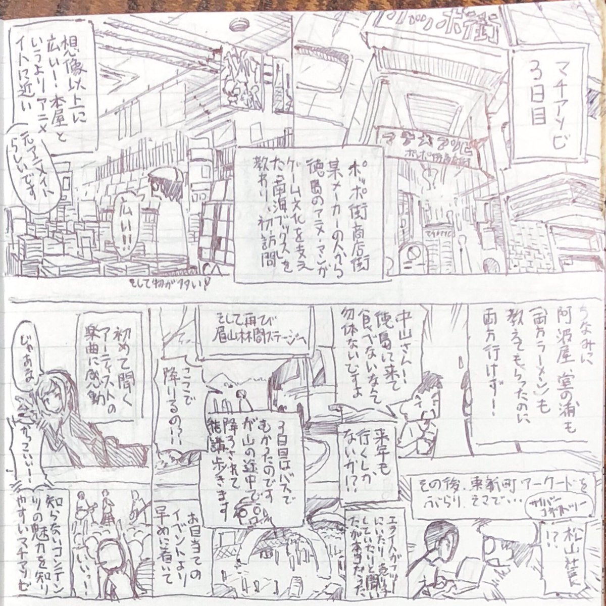 マチアソビvol.21  3日目のレポートマンガ!
文字が小さくて読みづらいと思ったのでアップにしたものもどうぞ #マチアソビ 