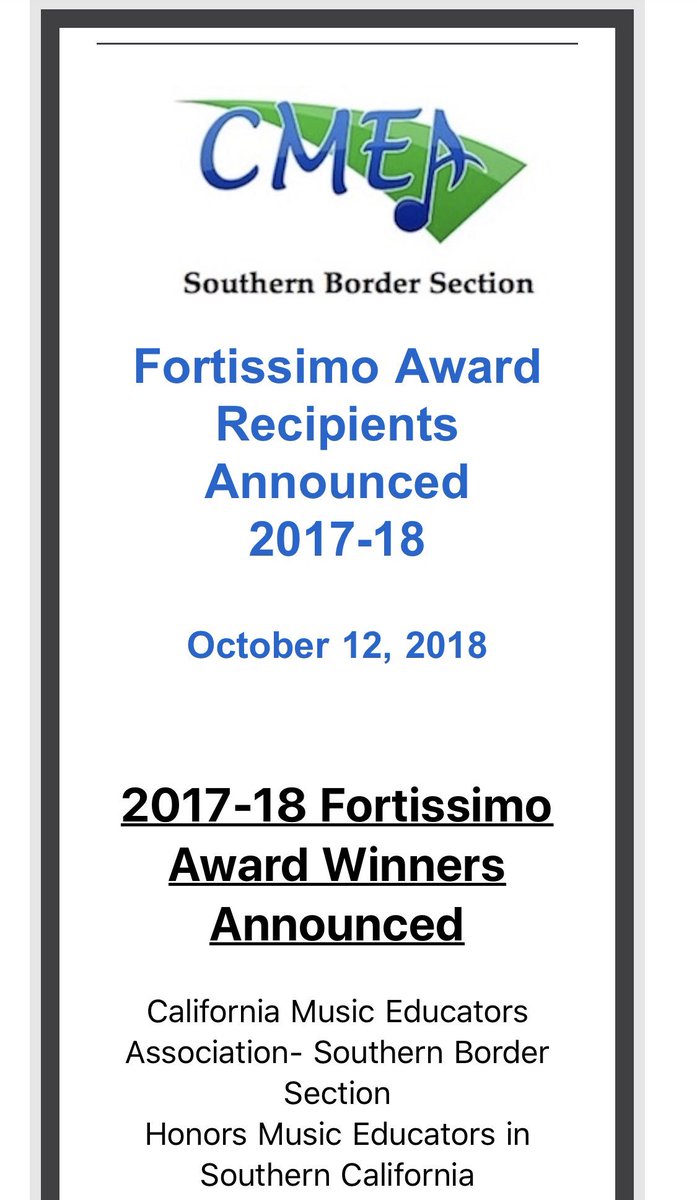 WARNING: Choir tweet! We’re THRILLED to announce Dr. Emilie Amrein has been awarded the Pearson-Silver Burdett Choral Educator of the Year Award by the California Music Education Association - Southern Border Section! Make sure to congratulate Dr. A at her concert TONIGHT!