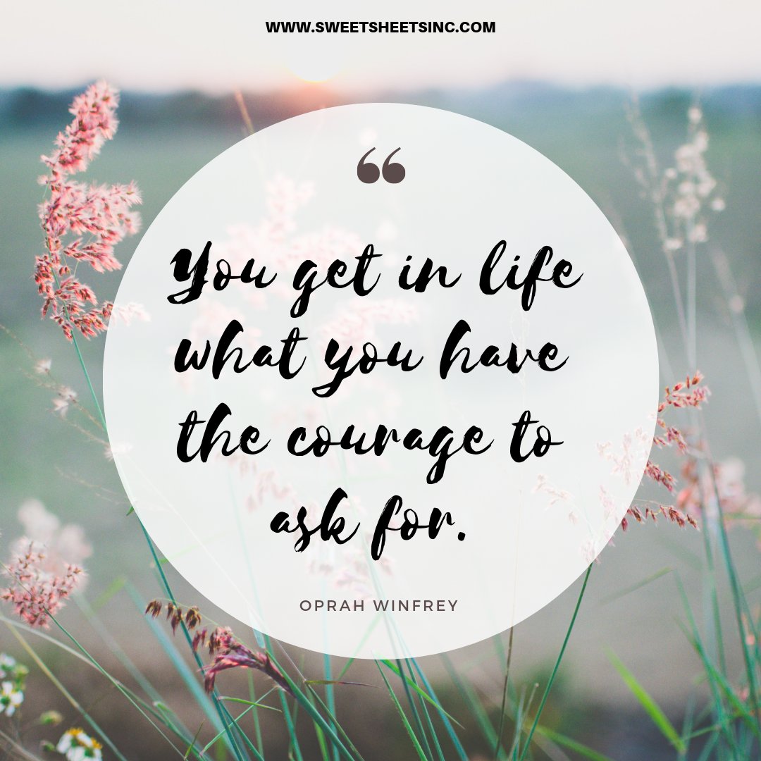 sweetsheetsinc's tweet photo. Have the courage to ask for more. #FearlessFriday #SweetSheets #Oprah https://t.co/diRPPgzbAo