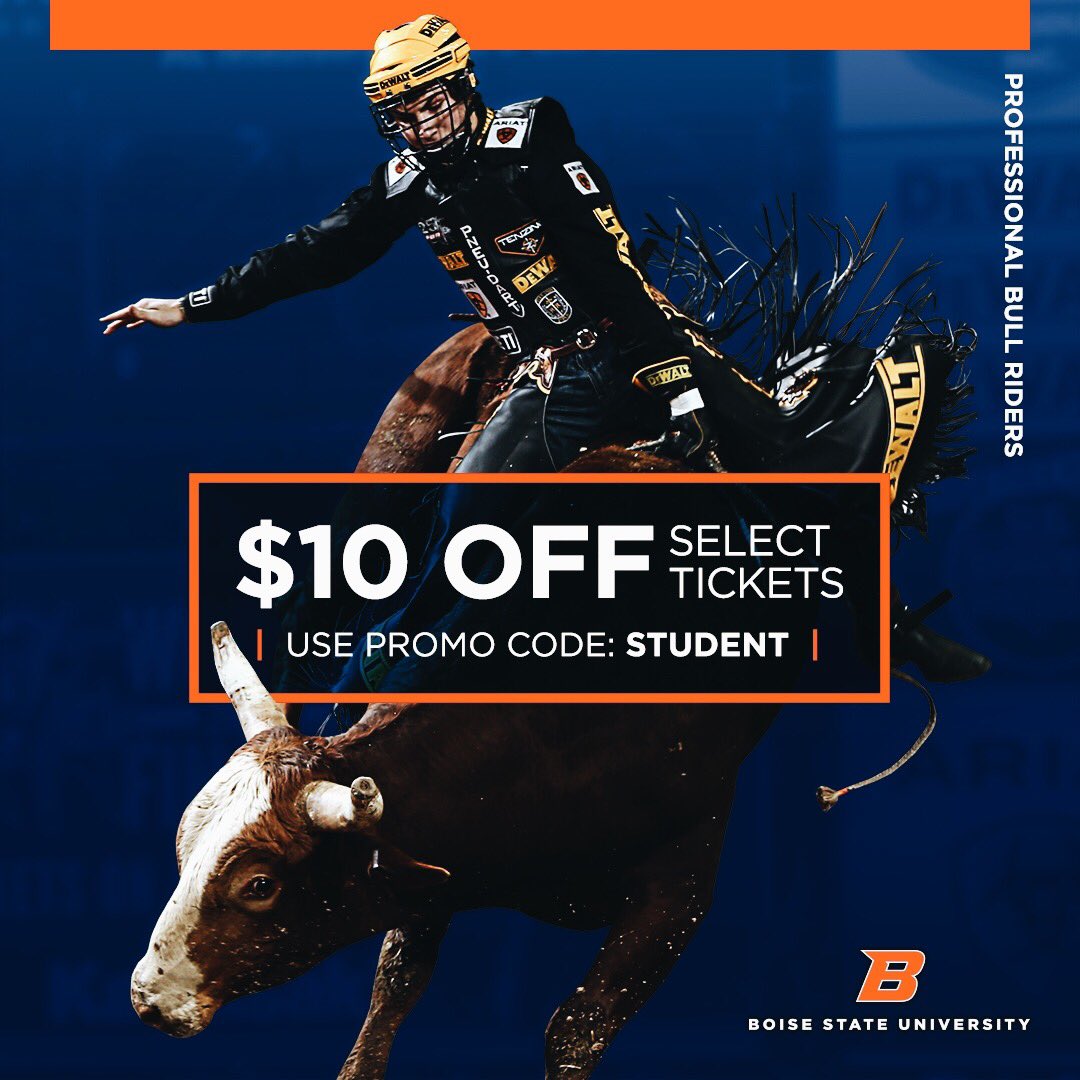 BlueHouseBSU's tweet photo. 🚨PBR GIVEAWAY ALERT 🚨TWO TICKETS + PBR SWAG (valued at $255), to the Professional Bull Riders event! On Sunday, October 21st!
Enter by: 
1. Like this post
2. Follow @fordidahocenter 
3. Tag as many friends as you can!
Winners will be announced Monday, 10/15!
Good luck!🤠 https://t.co/wKBvkx0RM6