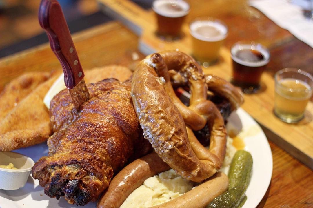 Beer &amp; pork hock!! Mmmm! Who's hungry? 🍻
#hahndorf #hahndorfinn #adelaide #tourismadelaide #germanbeer #beer #food #adelaidehills #restaurantaustralia #germanfood #applestrudel #apfelstrudel #seeaustralia #seesouthaustralia #sausages #southaustraliatourism #germanfood