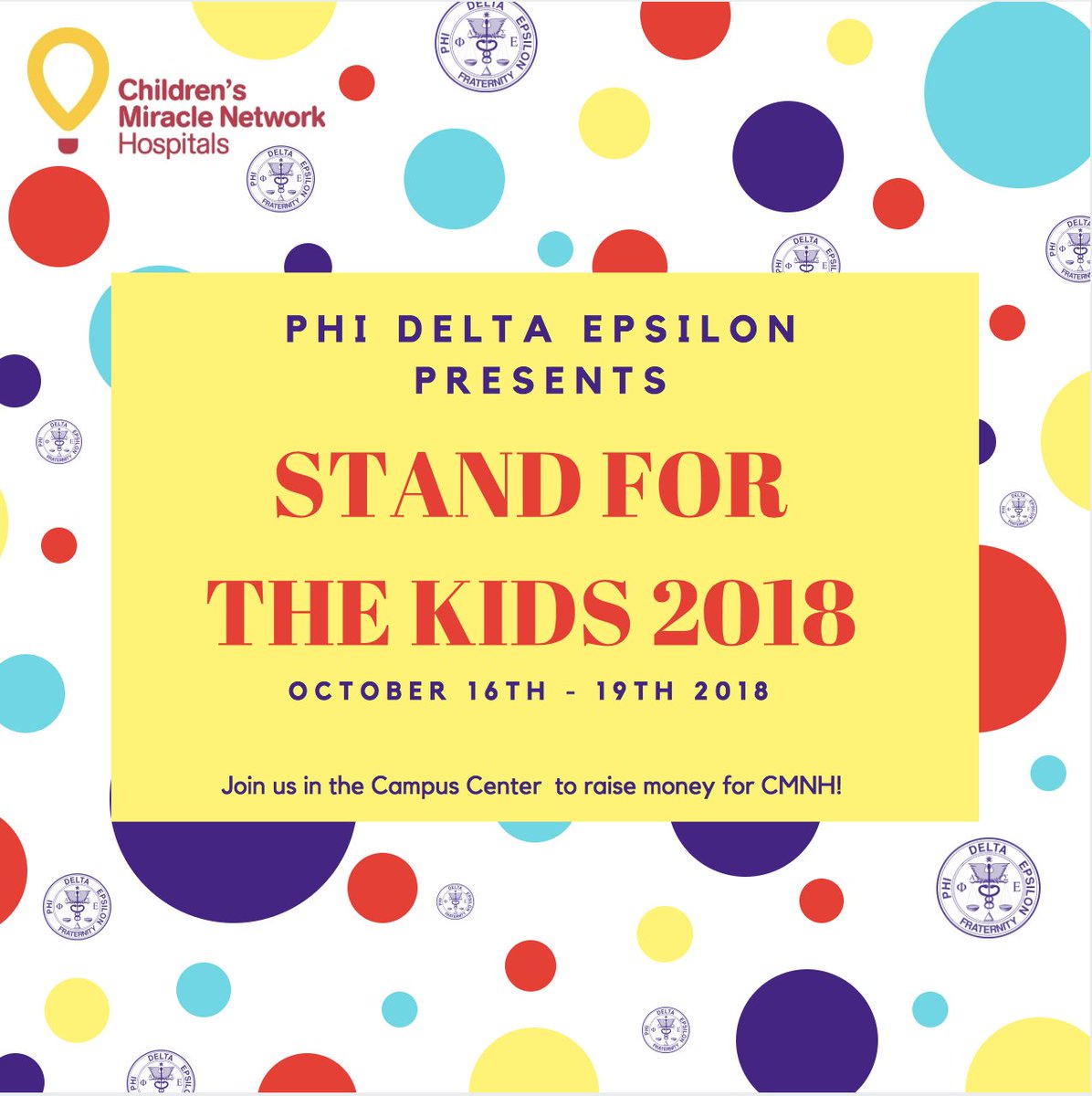 UMBPhiDE's tweet image. Stand For The Kids is coming up soon! Join us in the Campus Center October16th - October 19th to help us raise money for CMNH! Will you stand for the kids? 💜
 
#maalpha #phideltaepsilon #cmnh #cmnhospitals