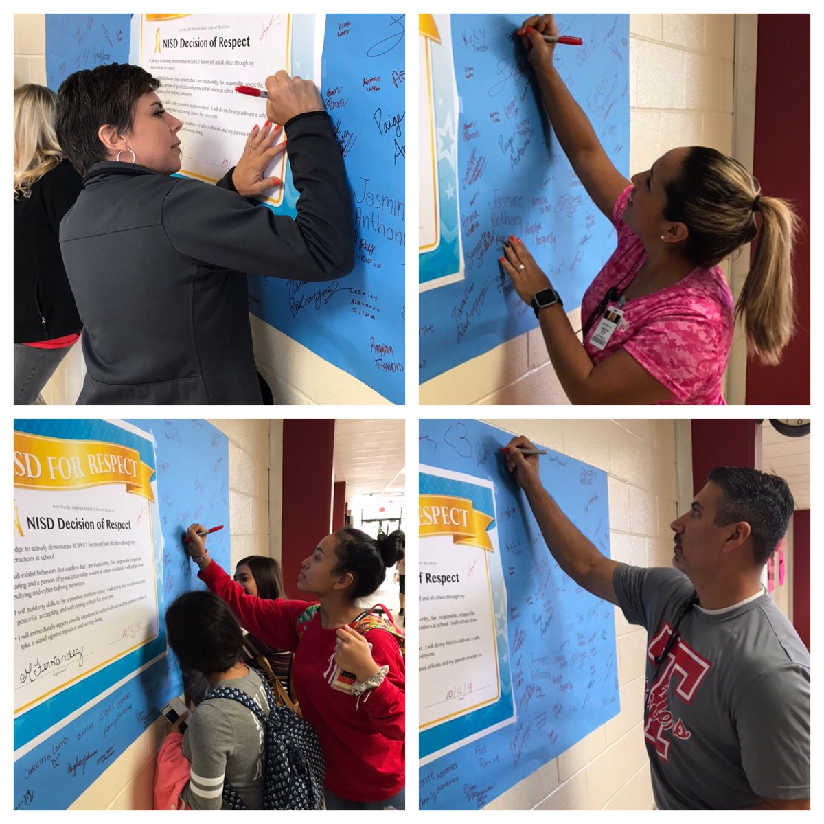 TaftCounselors's tweet photo. We have the best Admin, staff, and students. Always willing to show kindness through their actions!! #DeclarationOfRespect #pledge @NISDTaft @NISD https://t.co/f0p6Q58gWj