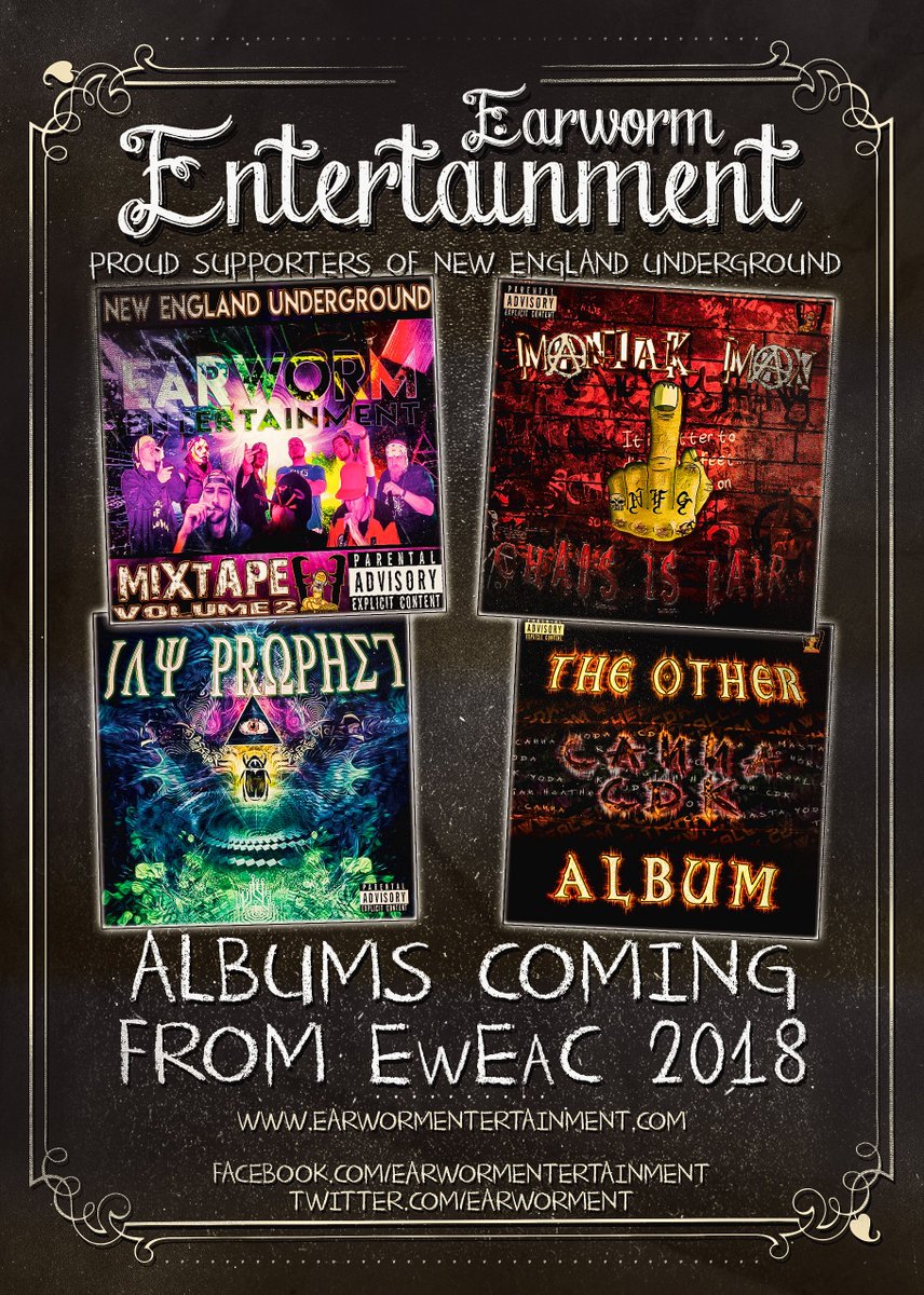 EarwormEnt's tweet photo. #eweac #earworminfection #earworment #newenglandunderground #music #genre #song #songs #melody #hiphop #love #rap #newalbum #rapalbum #earwormfamily #bangers #undergroundmusic #beat #beats #newsong #favoritesong #bestsong #photooftheday #bumpin #repeat #listentothis #goodmusic https://t.co/UIuhXpQFMN