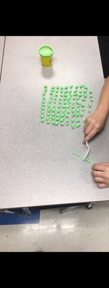 Today my math students visually created tenths, hundredths, and thousandths out of playdoh. They were able to see just how small numbers in the decimal place value spots are, and understand that decimals are not whole numbers! #SHESSHINESBRIGHT