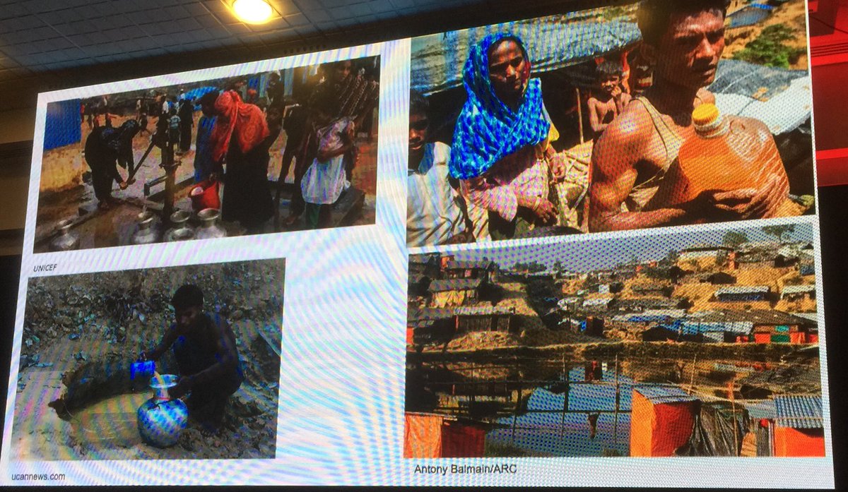 CO_ASH_2018's tweet photo. COL (Dr) Paul Byleveld presentation on the the Public Health challenges and lessons from the Rohingya Refugee Crisis: #AMMA2018 #cbthealth https://t.co/kiMjUeSuUh