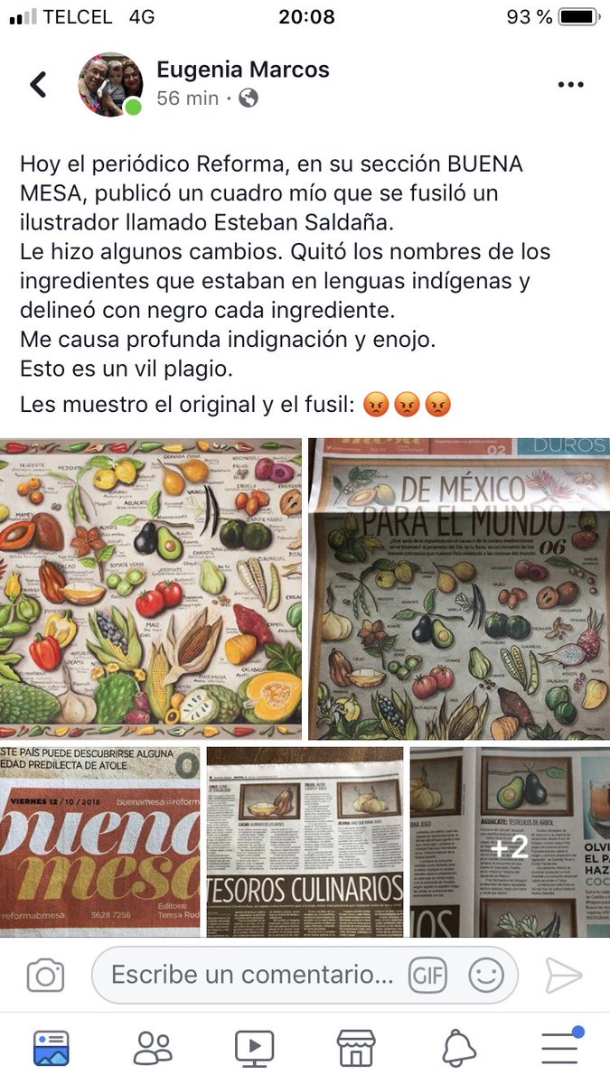 Natmus07's tweet photo. Esto le pasó a mi tía, un ilustrador de la sección @reformabmesa plagió su trabajo ¡qué poco ingenio y qué descaro! https://t.co/FYt2OUqfpa