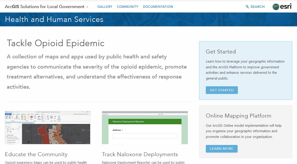 jer_lindemann's tweet image. The Solution configurations found here help local governments get started in mapping the #OpioidEpidemic solutions.arcgis.com/local-governme… #PublicInterestTechnology @ArcGISLocalGov
