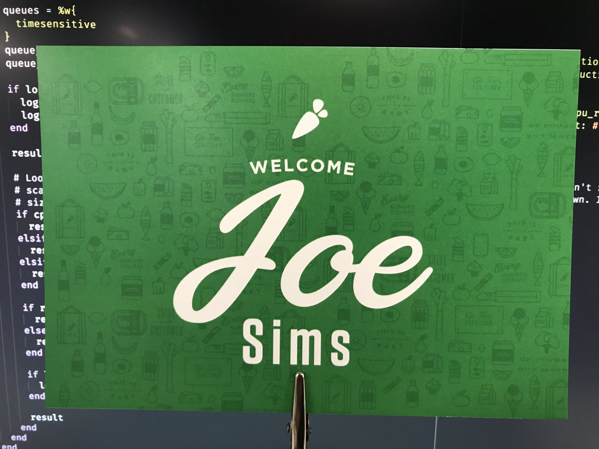 joesims's tweet photo. A successful first week at @Instacart! Excited to be joining this great group of people solving a giant set of challenges https://t.co/jOGxe82xja