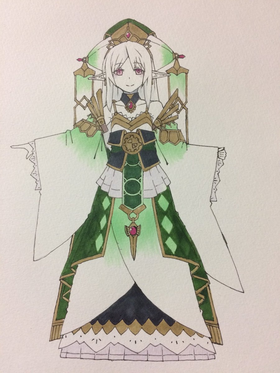 木炭 お宅の創作キャラクターにアルビノ属性がおられましたら是非ご紹介下さい 団長ことレジーナと陛下ことリーンネル ホワイトエルフていうアルビノホイホイ種族 ちな姉妹