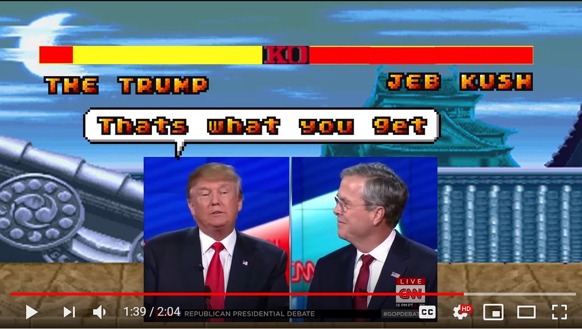 DrBobCrew's tweet photo. @realDonaldTrump Donald Trump Vs Jeb Kush - Street Fighter Edition (movie) 
https://t.co/WMRXhNYc7y https://t.co/4wWRJa9JyH