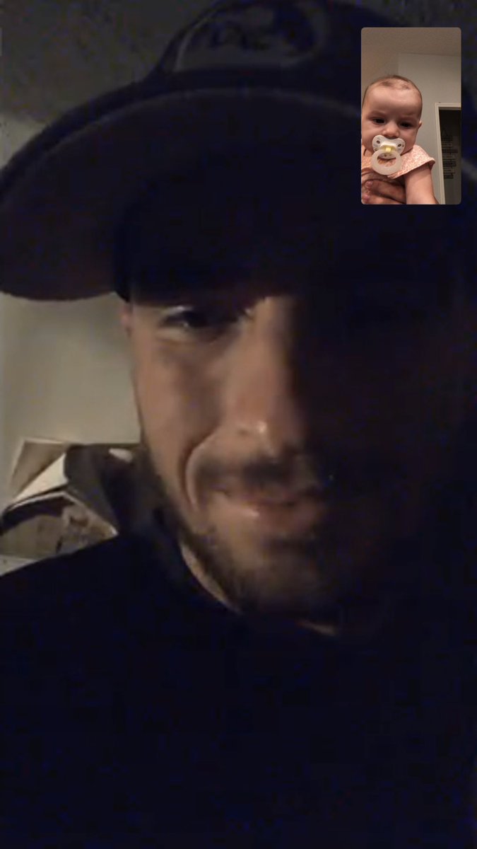 jordanbailey093's tweet photo. This picture means more than you know. Not being able to see or hear from him for 4 days has been tough. He finally got WiFi tonight for a few minutes to check in with me and Aubree. We are very blessed everyone is okay❤️ https://t.co/gBADIVmaPO