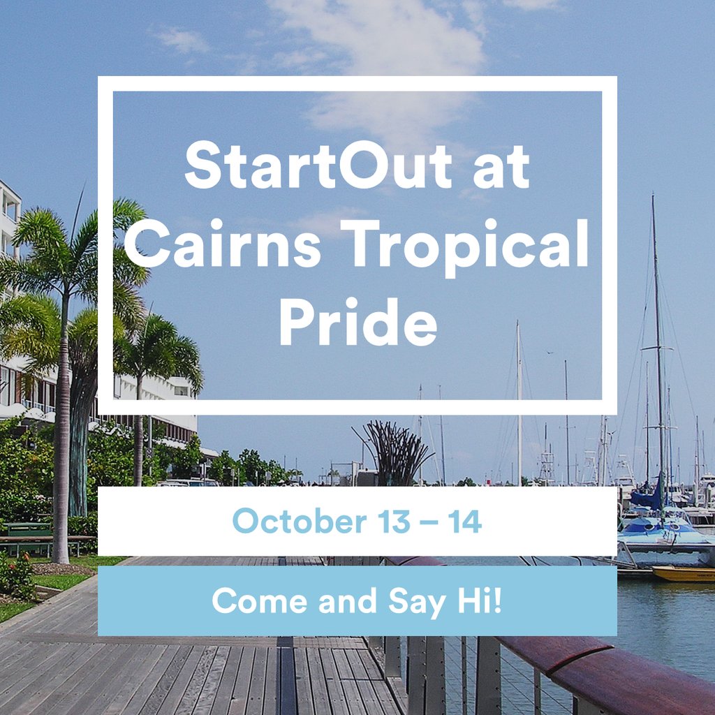 StartOutAU's tweet photo. This weekend StartOut goes far north for Cairns Tropical Pride. 

Growing up in regional Australia can be tough. We want every DSG Australian to know they have someone in their corner. 

Everyone needs someone to talk to.

#startoutau #cairns #cairnstropicalpride #tropicalpride https://t.co/QgJPiLfXiV