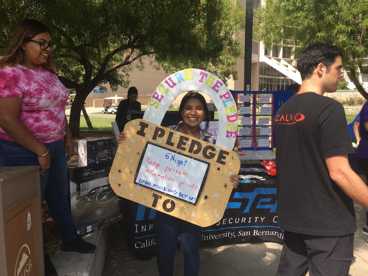CSUSB_InfoSec's tweet photo. Secure The Pledge 2018 https://t.co/9tPQNDxH2v