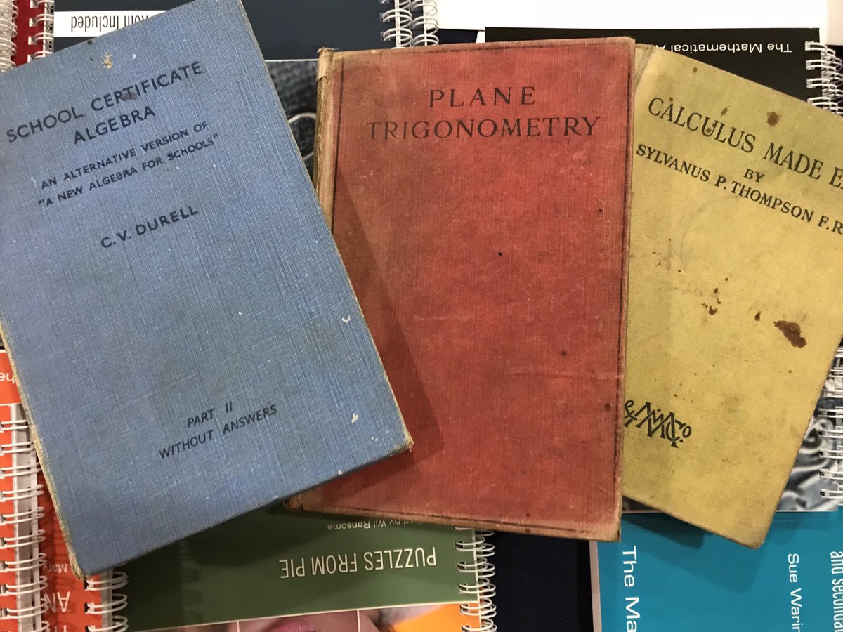 Huge thanks to <a href="/ballyzero/">Simon Ball</a> for the old textbooks! Much appreciated. #mathsconf17