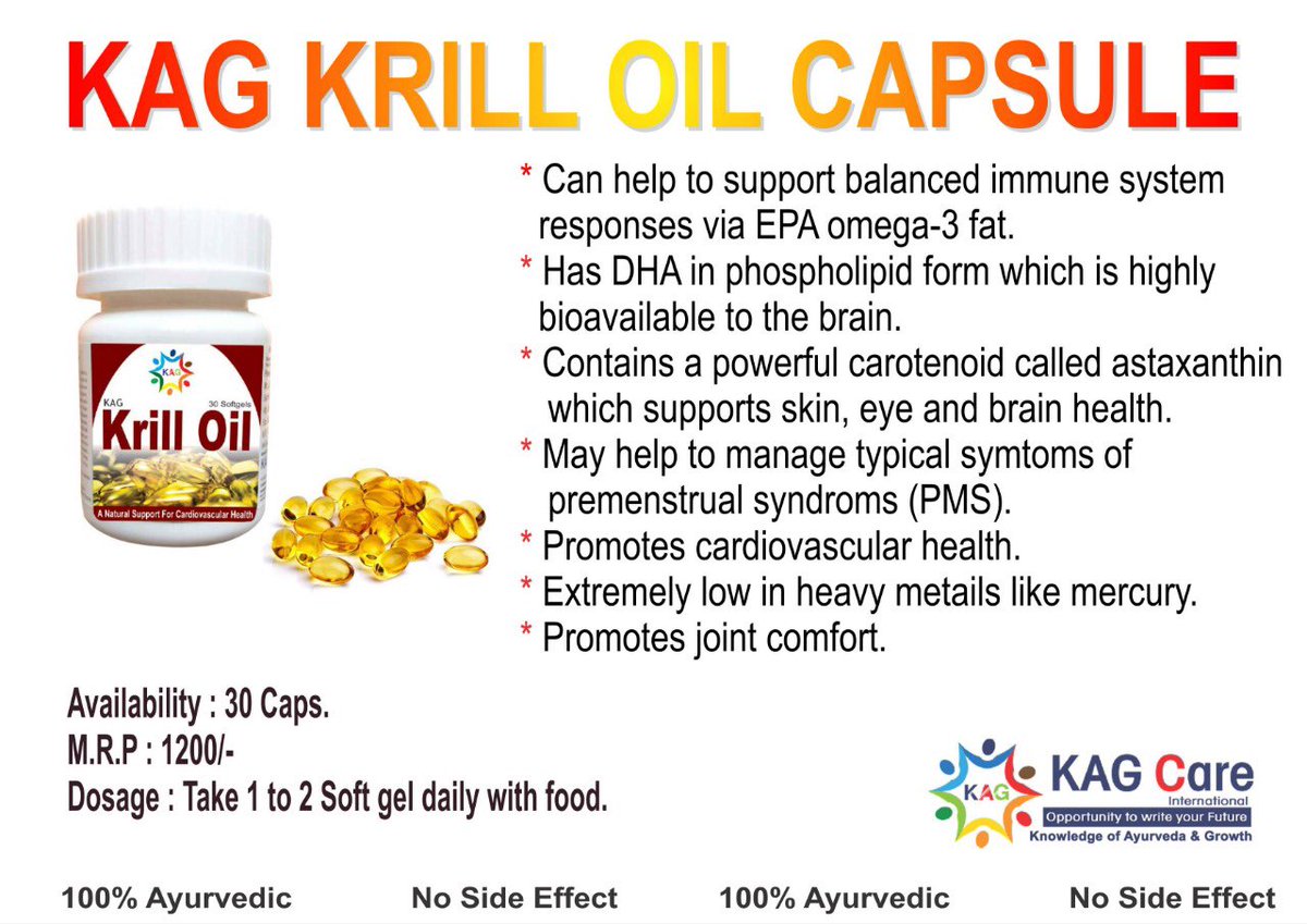 KagCareMLM's tweet photo. KAG KRILL OIL CAPSULE LAUNCHED

#Kag#Krill#Oil#Capsule#Lower#Blood#Lipids#Inflammation#PMS#Symptoms#Fish#Oil #Contains#Good#For#Health

For#Any#Query#Consult#With#Our#Experts
HelplineNo:-1800-532-2100
Website:-www.kagcare.com https://t.co/AL9n4eixVR