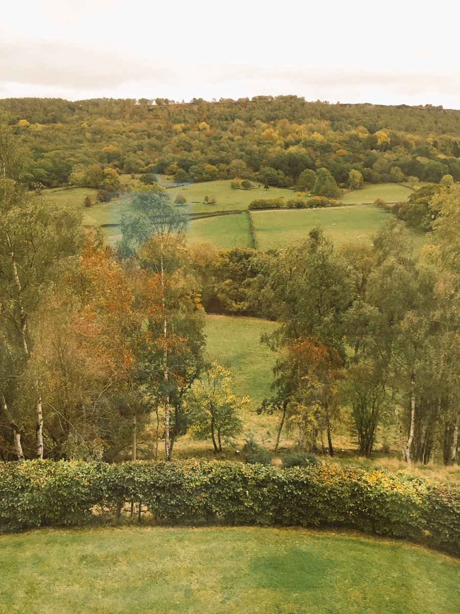 emmagarland's tweet image. What a view from the room! First day has started, fab breakfast to get our brains warmed up #CODECABIN18 #peakdistrict
