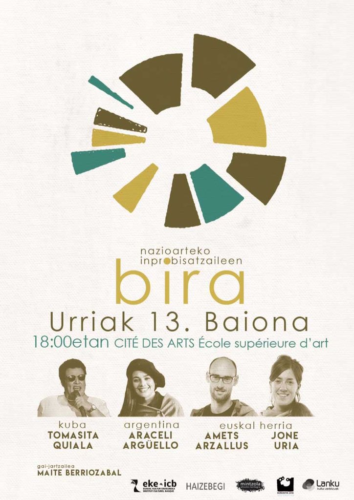 Mintzola's tweet photo. Gaur Baionan izango gara #Haizebegi jaialdiaren baitan. Ordubete eskas barru mahai-ingurua inprobisatzaileekin Euskal Museoan eta 18:00etan saioa Cité des Arts aretoan @lanku_bertsoak @eke_eus https://t.co/q7E7WL7Jbu
