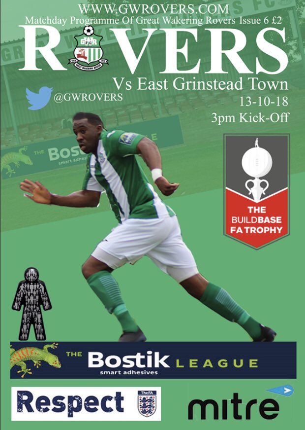 GWRovers's tweet photo. ⚽️ | It’s Game Day 

📆 Saturday 13th October 
⏰ 3pm
🆚 @egtfcwasps 
🏟 Burroughs Park
📍 SS3 0HH
🏆 @TheFATrophy
🗣 COME ON YOU ROVERS
#nonleague #FATrophy #TheFATrophy @IsthmianLeague @essexfootie @briancjeeves @nonleaguedayuk @ProstateUK https://t.co/x7WpO9EtCe