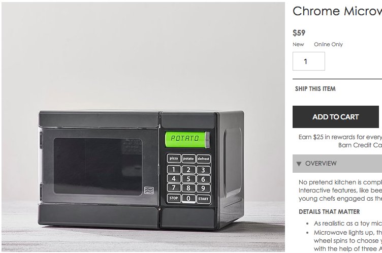 foreverfivefoot's tweet photo. @GraceSpelman i work for a child's retail site, and my coworker and I cried laughing at this toy microwave and POTATO MICROWAVE is our new overlord now https://t.co/dDDM6BRAb0