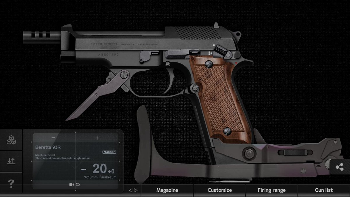 App_Magnum30's tweet image. v1.0417 for Android Released.
* Added Beretta 93R Machine pistol.
#beretta #93r #magnum