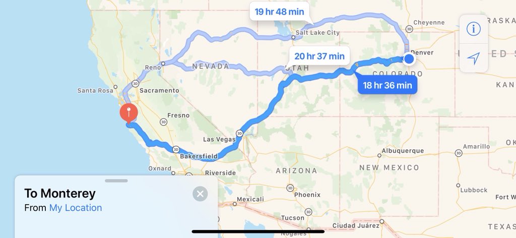 Eickelberg_MD's tweet photo. Last seminar finished, and @m_konigshoff and I are on way to #ICLAF2018. The @KaminskiMed way, by car from #Denver to #Monterey. We’ll pay tribute by #BlueUpforPF with our blue bear from @DenverArtMuseum. More pics to come from #roadtrip! @IPFdoc @atscommunity @PFFORG @CU_PSCCM https://t.co/VcUwO2MQW6