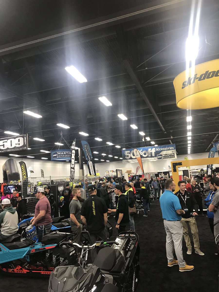albertasledshow's tweet photo. Great turnout for Day 1 of the show!❄️❄️  Lots to see and do!  Doors open at 10am tomorrow and we also have the SLED SWAP happening outside in the parking lot! #sledshowyeg #yegevents #yeg #Snowmobiling https://t.co/r56B78Sbbe