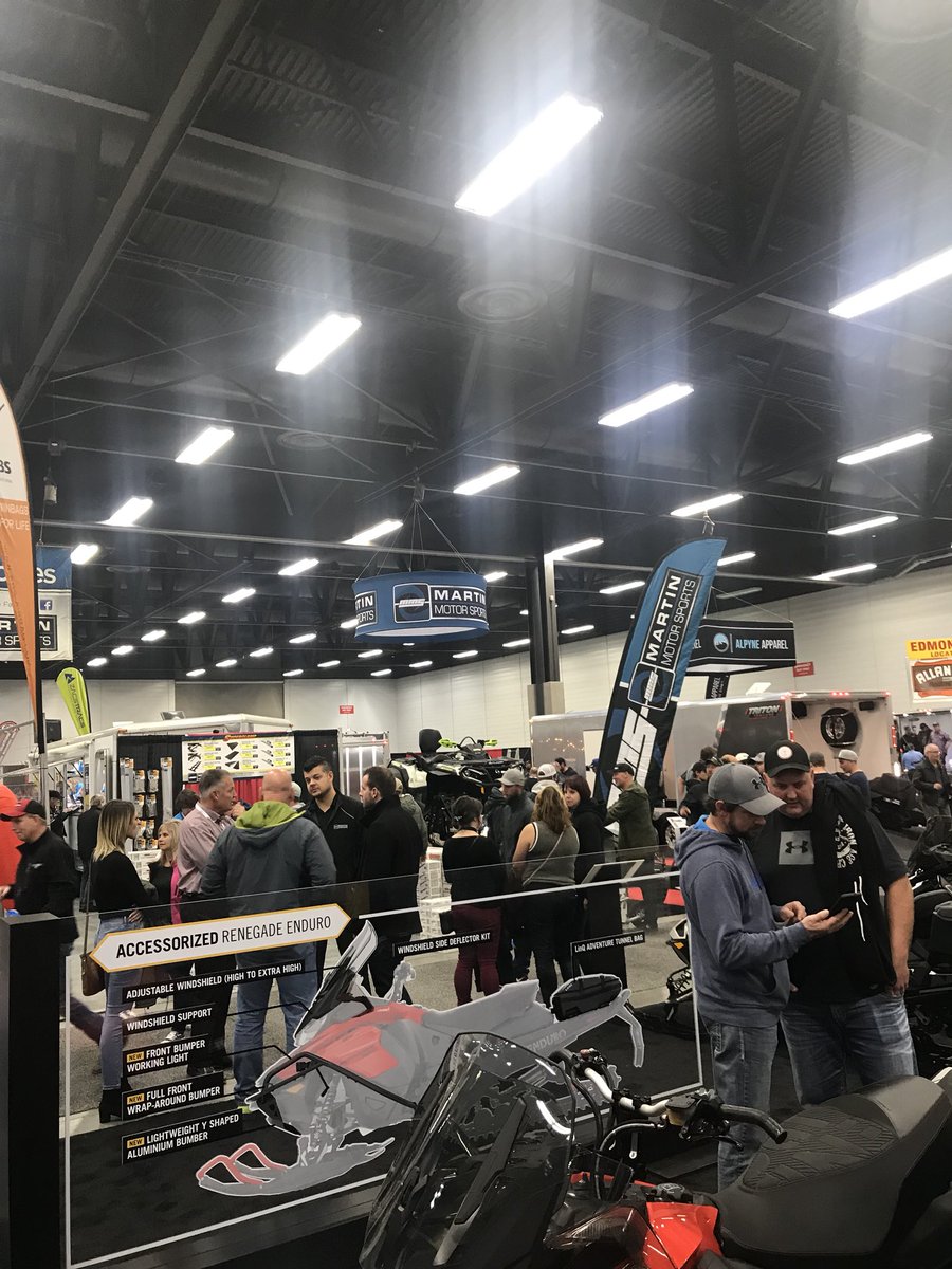 albertasledshow's tweet photo. Great turnout for Day 1 of the show!❄️❄️  Lots to see and do!  Doors open at 10am tomorrow and we also have the SLED SWAP happening outside in the parking lot! #sledshowyeg #yegevents #yeg #Snowmobiling https://t.co/r56B78Sbbe