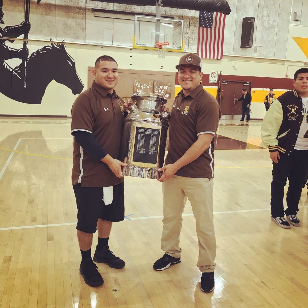 nickgcali3's tweet photo. #ThreePeat - BACK TO BACK TO BACK!
Glad the MILKCAN is staying home again! 35-0 shutout! #LugoFootball #Family #MilkCan #Rivalry #BeatChino πππ https://t.co/6QpdjVZv3g