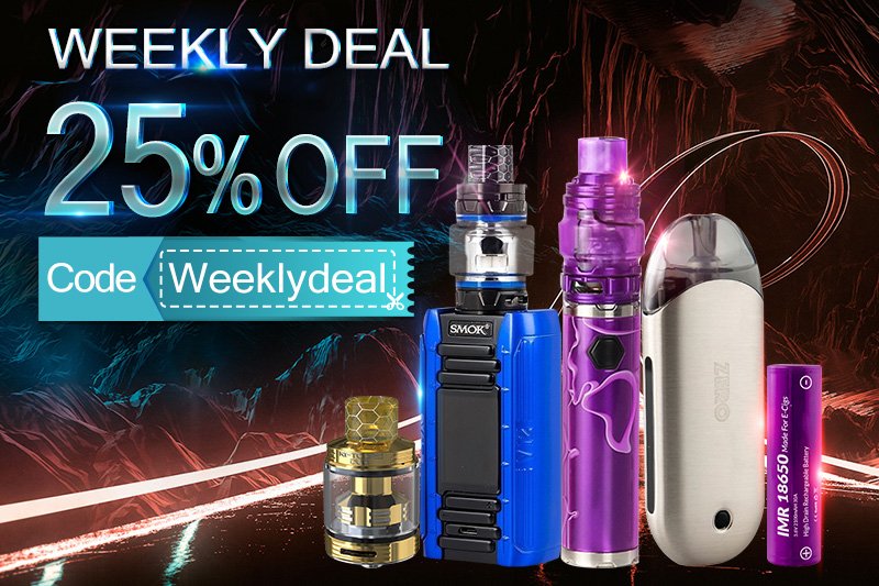 vapesourcing's tweet photo. 😘😘Weekly Deal in #vapesourcing is starting now!!!
#SMOK #EPRIV, Joyetech RFC, and Eleaf iJust3 New olor are all 25% OFF with the code: Weeklydeal
.
👏👏Get your favourite vaping device now: https://t.co/IiJFwxCzBJ
.
#joyetech #riftcore #eleaf #ijust3 #ecig https://t.co/WR3qLZmbeS