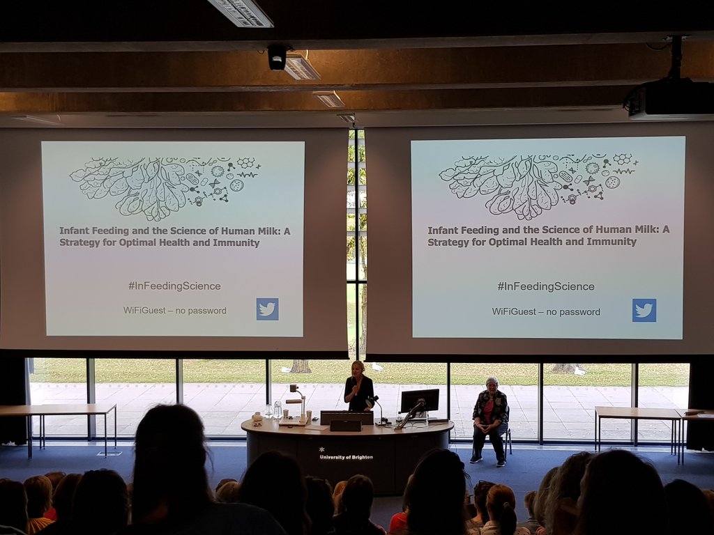 DrNShenker's tweet photo. Early rise to get to Brighton for the first #InFeedingScience conference and it's a full house to see Maureen Minchin, Wendy Jones and more! https://t.co/8DJ2GBD663