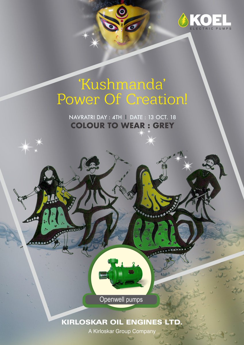 #KOEL Celebrating this Nine Days with Nine Colors of Devotion.
Todays Color: Gray
#NineDays #NineColors #OpenwellPumps #NoCompromiseService #KOELpumps #KirloskarOilEnginesLtd #Bestperformance
