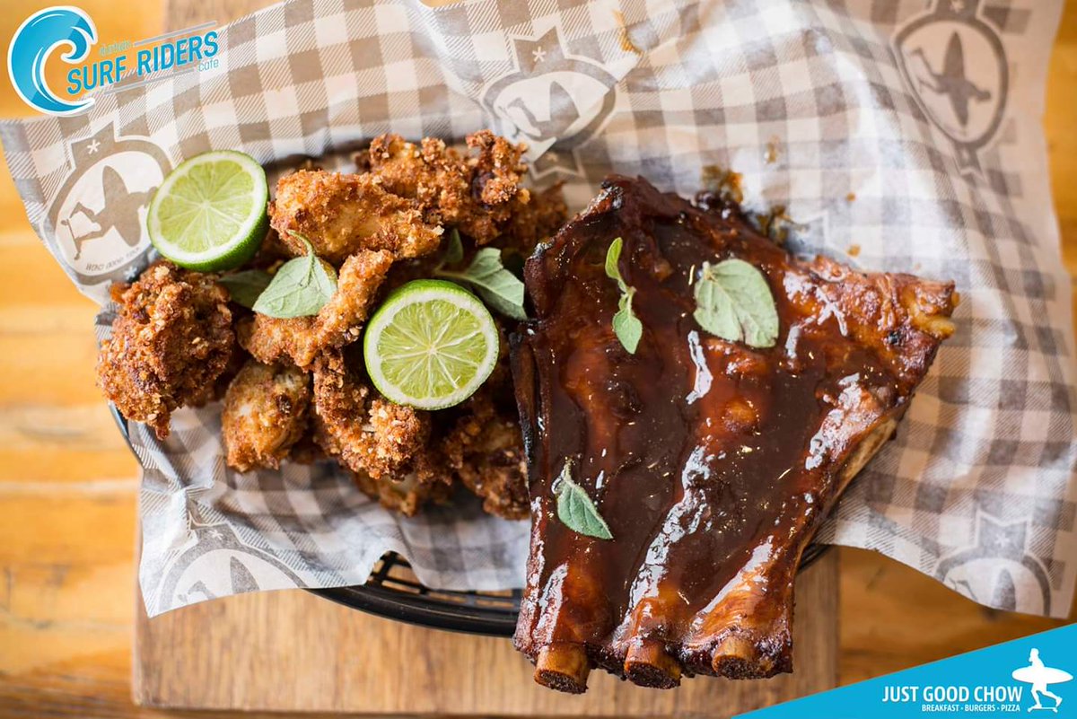 SurfRidersDBN's tweet photo. Southside Surf n Turf! 

Spoilt for choice? 
Now you can have the best of both with our rib and calamari combo!

#SurfRidersDBN #Durban #SurfRidersCafe https://t.co/tIegIPICKc
