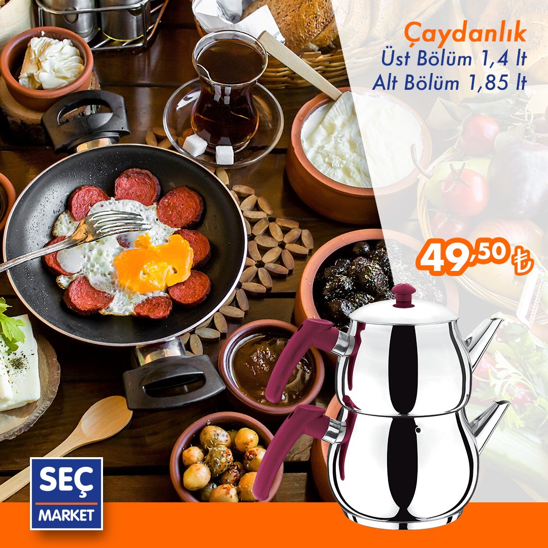 Cumartesi kahvaltının keyfi hiç bitmesin diye aile boyu çaydanlık Seç Market’lerde. Herkese keyifli hafta sonları!