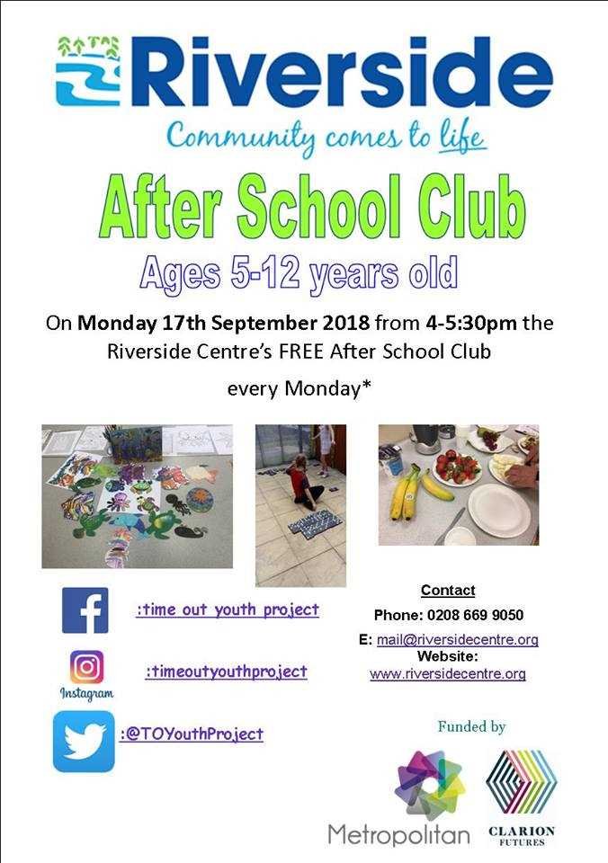 RCANews's tweet photo. Sessions take place at the Riverside Centre every Monday (Term Time only)
4-5:30pm
For Children aged between 5-12 years
Sessions are FREE
refreshments included https://t.co/Xwmd53FizS