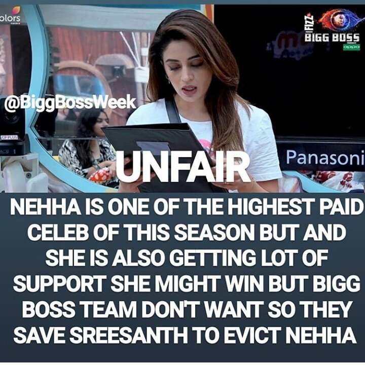 RohitSa67900599's tweet photo. #unfair #nehaa #NehhaPendse #BiggBoss12 #bringbacknehha #WeekendKaVaar #wewantnehha https://t.co/YdOSeLa7Y4