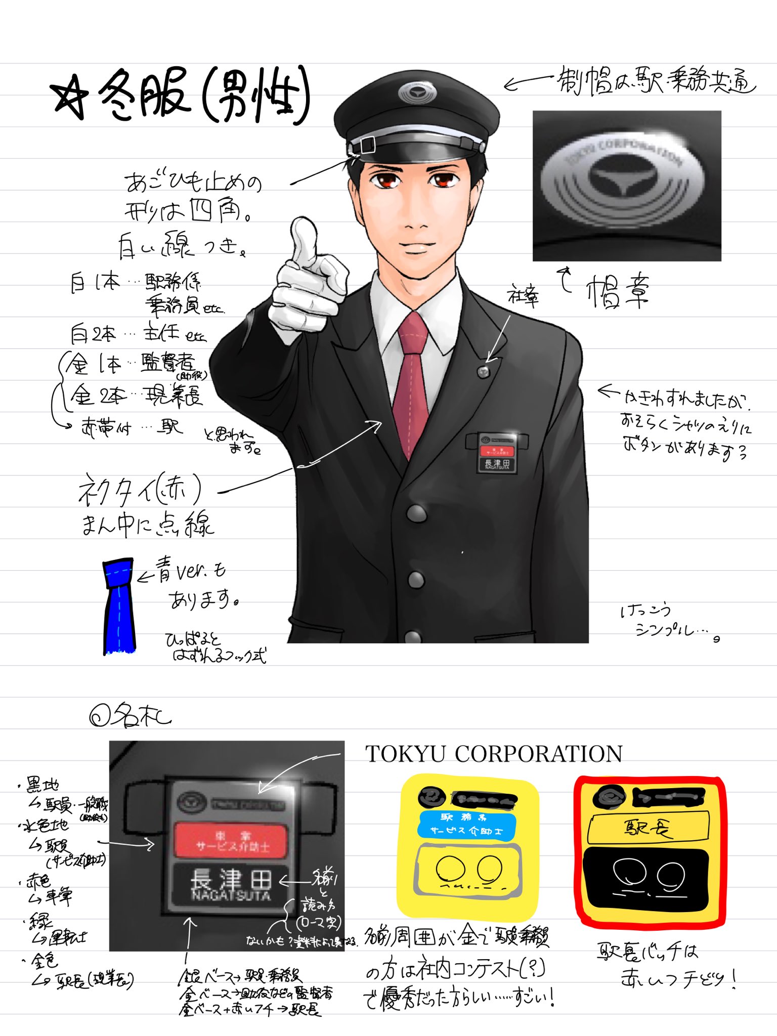 むさぴょん子 東京急行電鉄の制服講座できました 名札等の一部は 書籍 東急電鉄のひみつ 株式会社php研究所 を参考に作成しましたm M 今回は技術系もチャレンジしましたよー 次回は京王電鉄予定です むさぴょん子 東京急行電鉄の制服講座できました 名札等の一部は 書籍 東急電鉄のひみつ 株式会社php研究所 を参考に作成しましたm M 今回は技術系もチャレンジしましたよー 次回は京王電鉄予定です