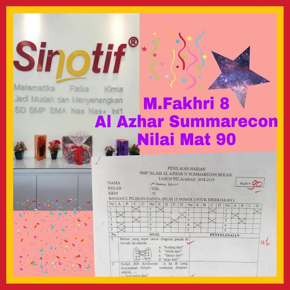SinotifHI's tweet photo. Wah keren" banget nilainya bisa dapat 100 100 90. Yuk temen temen yg mau seperti merekaa segera gabung di Sinotif yukss https://t.co/dvkAOmO0tt