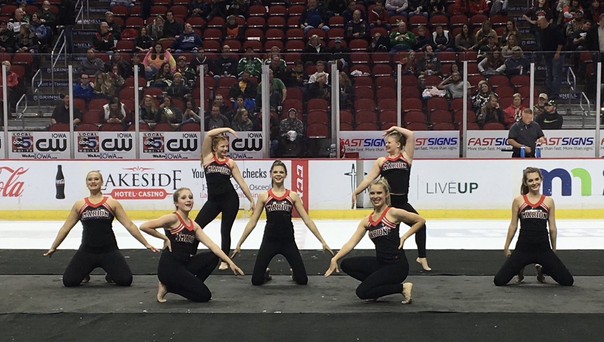 mhspomsteam's tweet photo. So we drove 2+ hours to perform a 2 minute routine at the Iowa Wild Game. ππ€ But so much fun was had, good food was ate, laughs were shared, and memories were created! #MHSPoms #IowaWild #WhatANight https://t.co/h6WNARXv5s