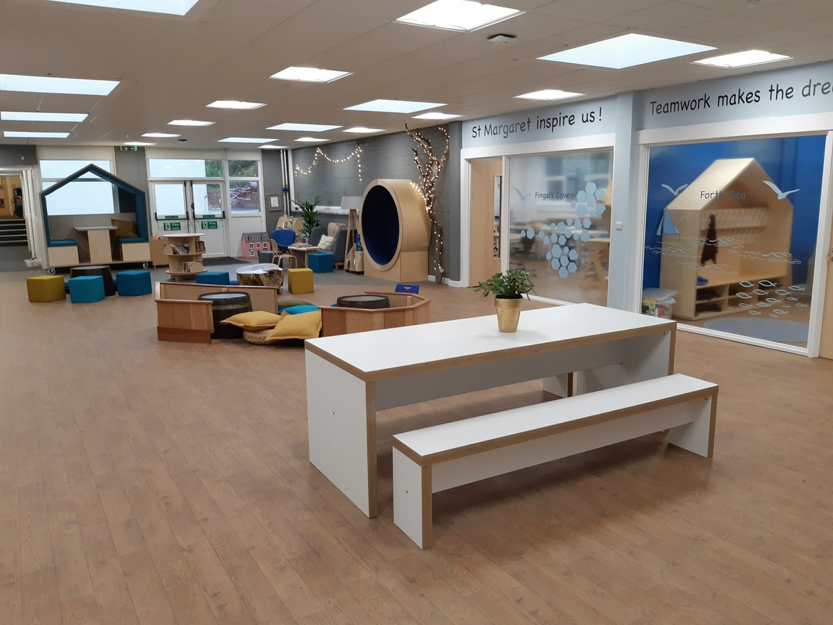 LesleyMcMillan1's tweet photo. So loved working on this! #schooldesign led by #children in pupil engagement workshops #Scotland #YearofYoungPeople @StMargaretsSQ @Edinburgh_CC
#interiordesign #shipdeck
#goldpaint #barreltables
#learningship #inspiringquotes
#comfyseats #smallschoolbigheart #schoolforthefuture https://t.co/CNWAlGtpSC