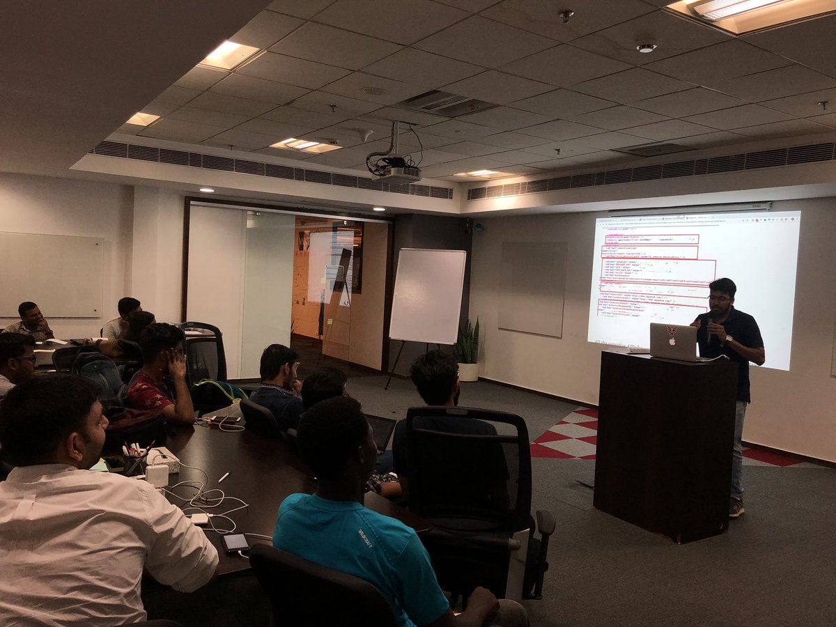Our @nullDelhi @OWASPdelhi meetup in full swing. 100+ registrations!! Need more chairs in room ;-)