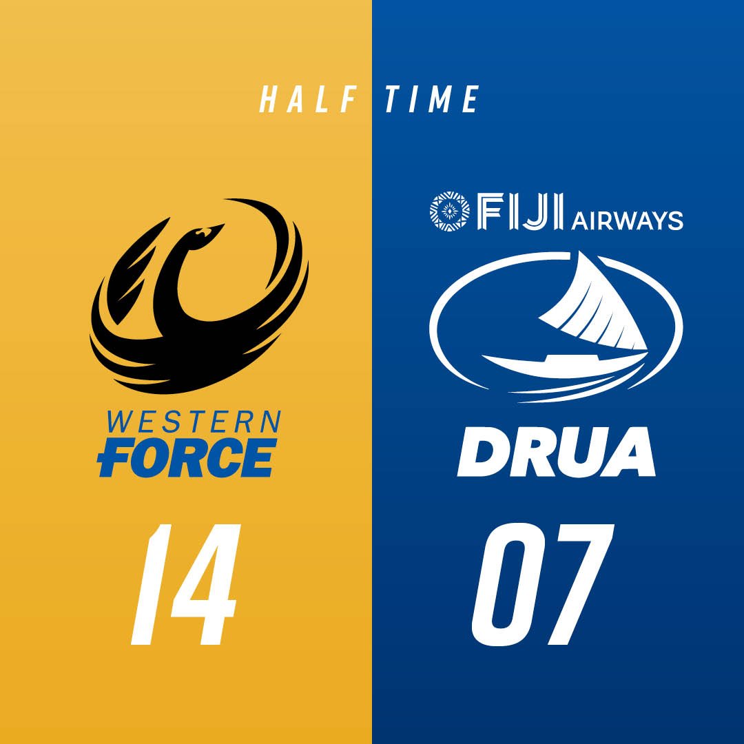 westernforce's tweet image. HALF TIME | 🐷The Western Force are in the lead with tries from Rod Davies and Rodney Iona! 

Match Centre: bit.ly/NRC18FORvDRU

14-07 #FORvDRU #NRC18 @NRC_Live