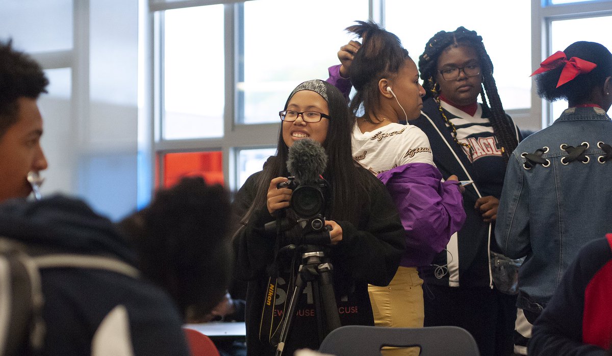 PicGuide's tweet image. The emerging team has emerged! While we weren’t physically at @newhousesu today, we were hard at work for #tfw18 at ITSC in Syracuse. Some great stuff coming from our new and returning high school students. Also, great coaches think alike when it comes to shirts. @thefallworkshop