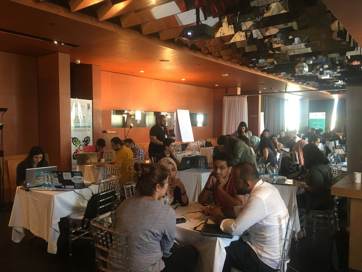 Youthd10's tweet photo. Day 2: ADP teams hard at work! Stay tuned for the outcomes! #Visualize2030 #ArabDevPortal @arabdevtportal @UNDP_Lebanon https://t.co/ApYududHE4