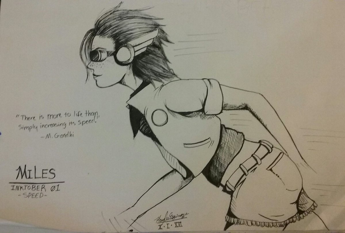 TAzonipse's tweet photo. Miles (Inktober 2016) 
#Inktober #ink #speed #gottagofast 
#sketch #lightspeed #anime #cartoon #illustration #finetippens https://t.co/BPnEbp4Hvz