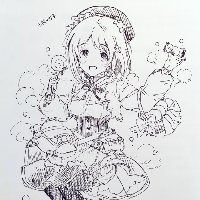 ボールペン一発描きの落書きかなこちゃん……?? 