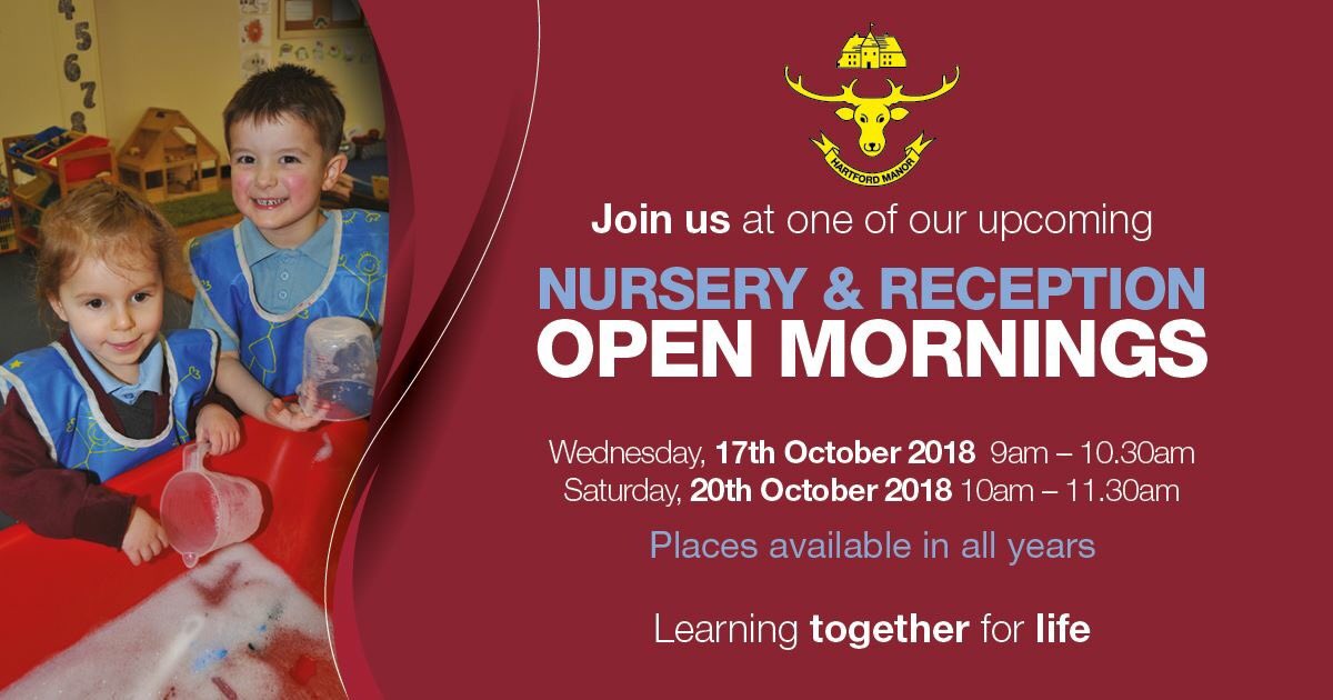 HartfordManorN's tweet photo. Come &amp; experience school life at Hartford Manor. Join us for our Open Days on 17th October 9am – 10am &amp; 20th October 10am – 11.30am #hartford #primaryschool https://t.co/fkEjNqwFw0