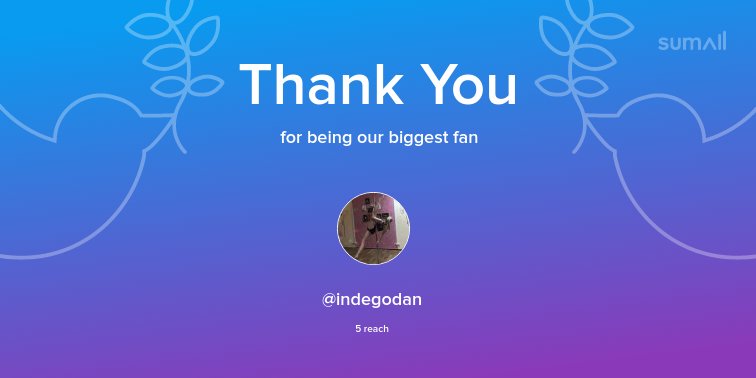 Our biggest fans this week: @indegodan. Thank you! via sumall.com/thankyou?utm_s…